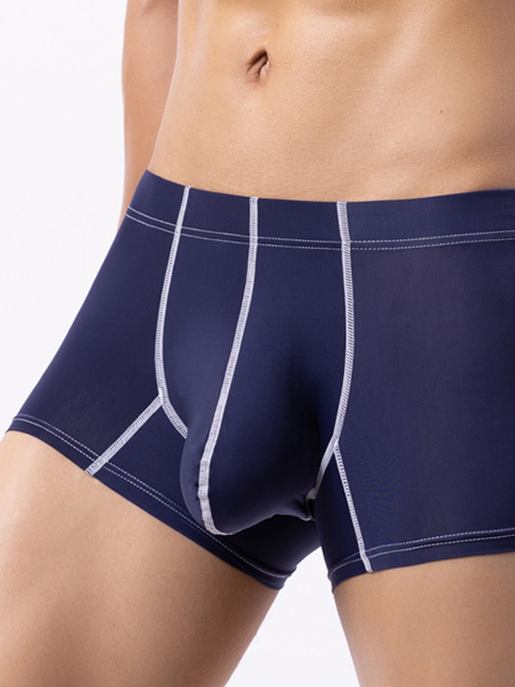 3 Pack Men's Large Pouch Contrast Binding Trunks