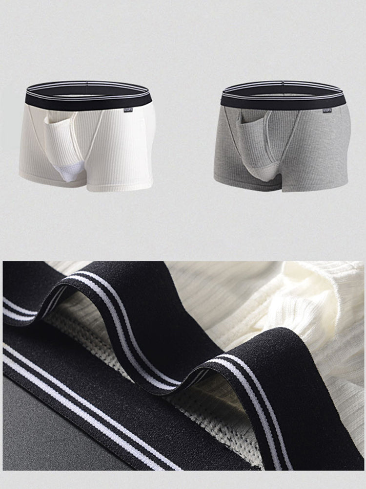 Solid Color Divided Pocket Trunks for Men