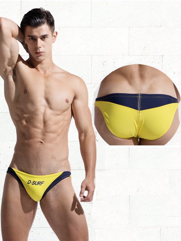 Men's Sexy Color Matching Casual Swimming Briefs