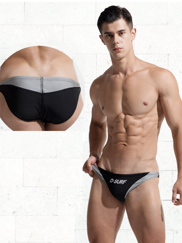 Men's Sexy Color Matching Casual Swimming Briefs