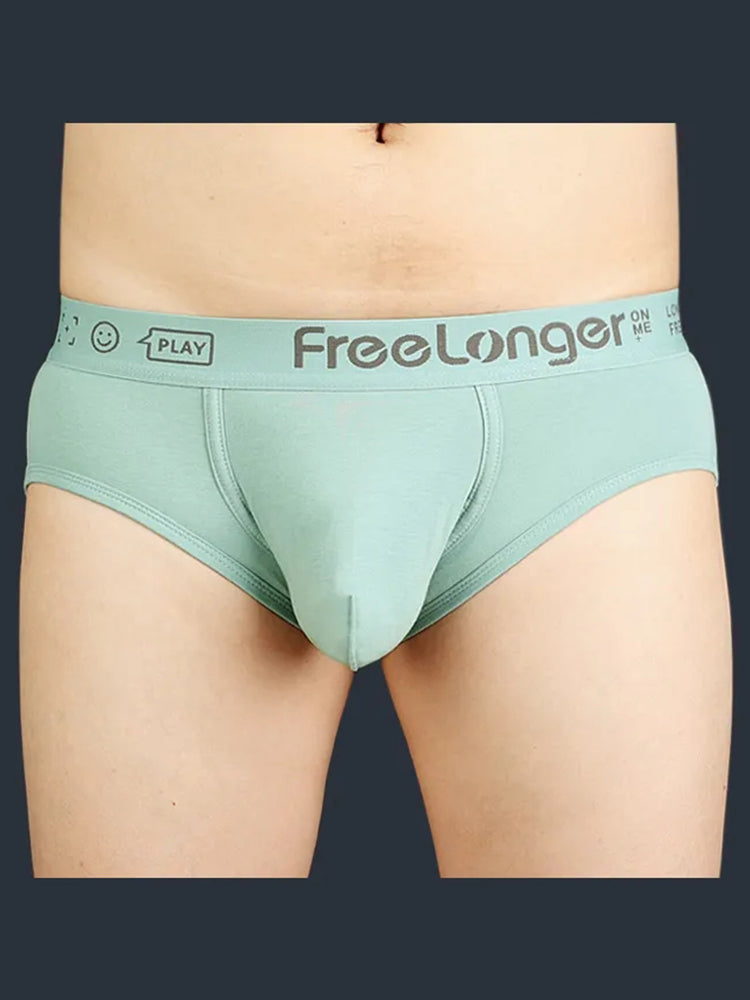 FreeLonger Men’s Soft Cotton Big Pouch Trunks