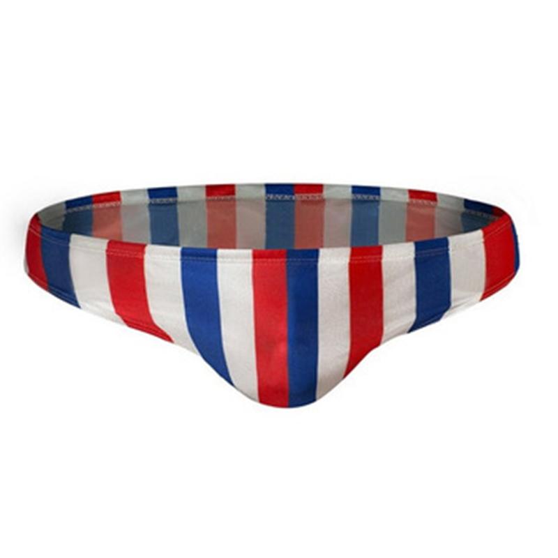 Men Casual Stripe Quick Drying Swim Briefs