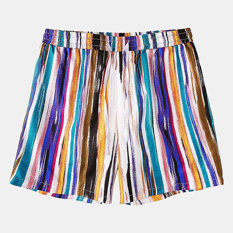 Men Graffiti Stripe Shorts Quick Drying Shorts