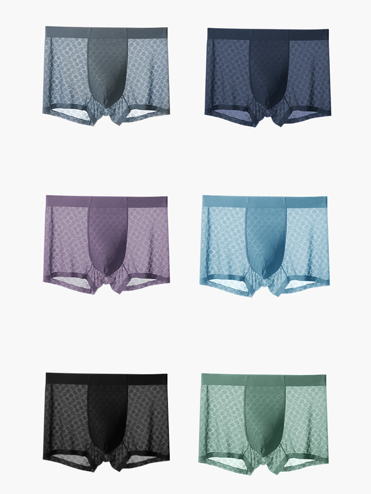 3 Pack Mens Ice Silk Underwear Soft Ultra-Thin Trunks