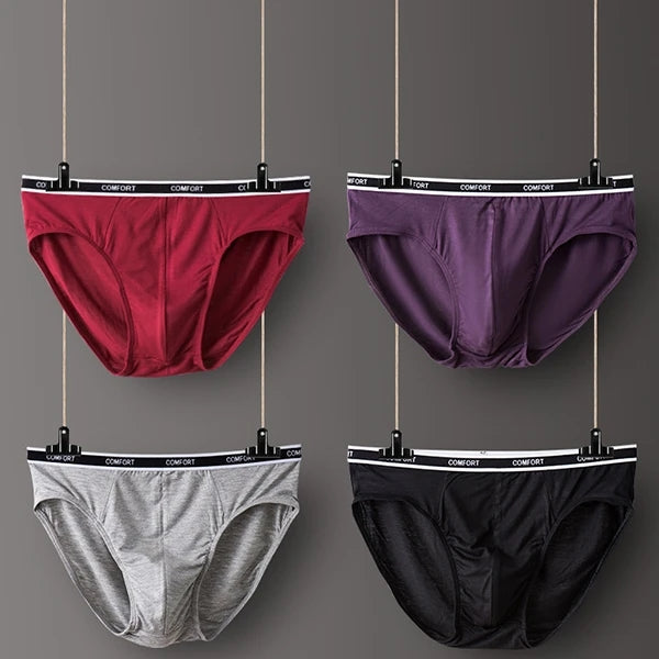 3 Pcs Modal Soft Breathable Solid Men's Briefs Set