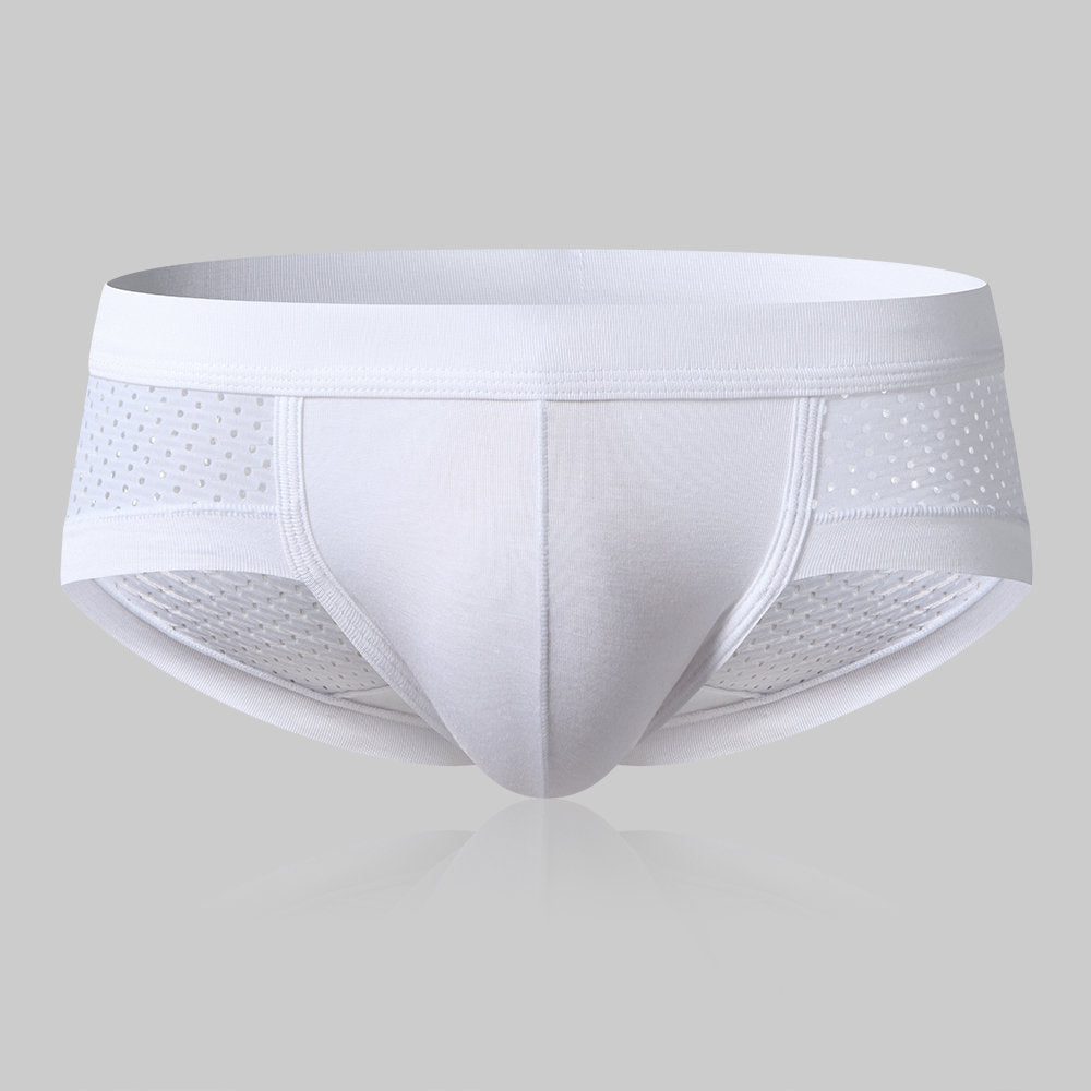 Mesh Modal Stitching Breathable Solid Color Briefs