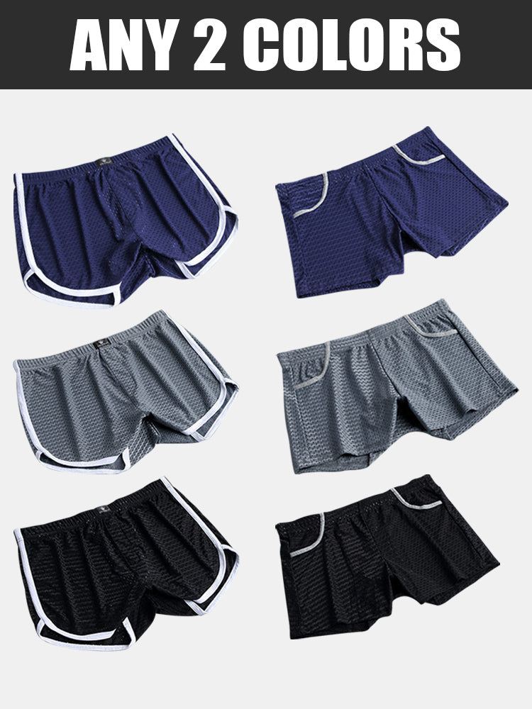 2 Pack Loose Home Underwear Breathable Mesh Shorts