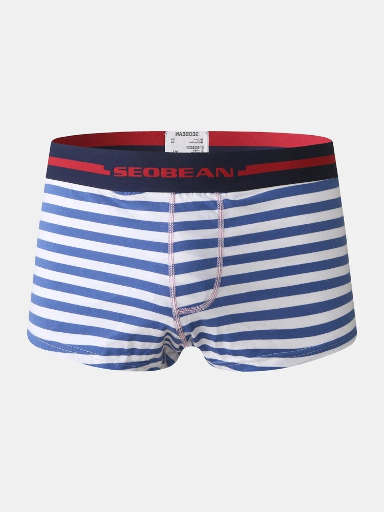 Men's Striped Casual Loungewear Loose Boxer Briefs