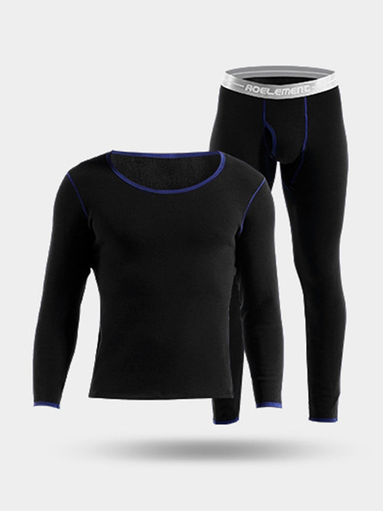 Fleece Lined Men's Thermal Underwear With Support Pouch