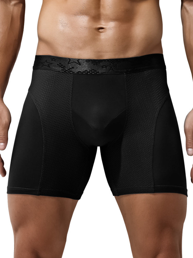 Men's Long Anti-Chafing Athletic Boxer Briefs