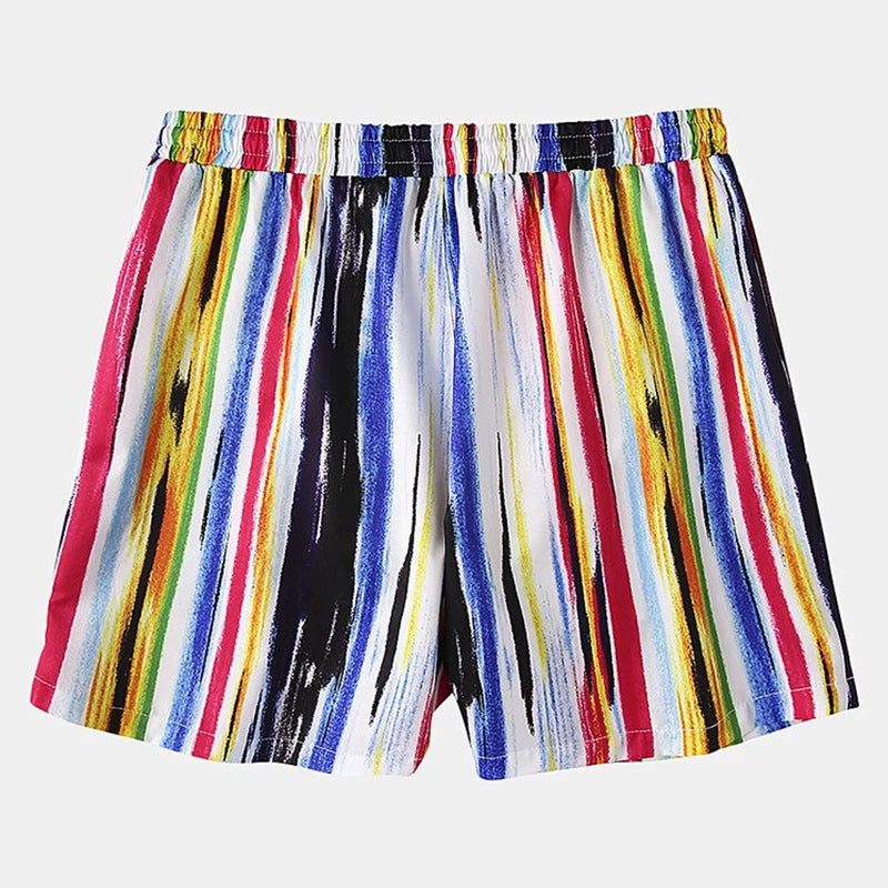 Men Graffiti Stripe Shorts Quick Drying Shorts