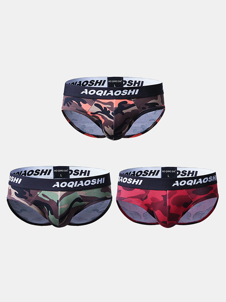 3 Pack Low Rise Camouflage Ball Support Underwear