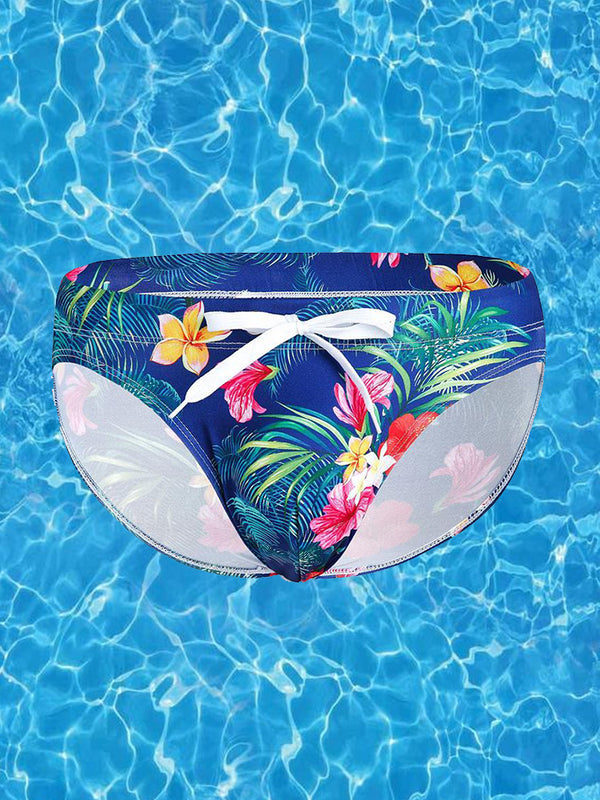 Mens Bulge Pouch Surfing Printed Bohemian Swim Briefs