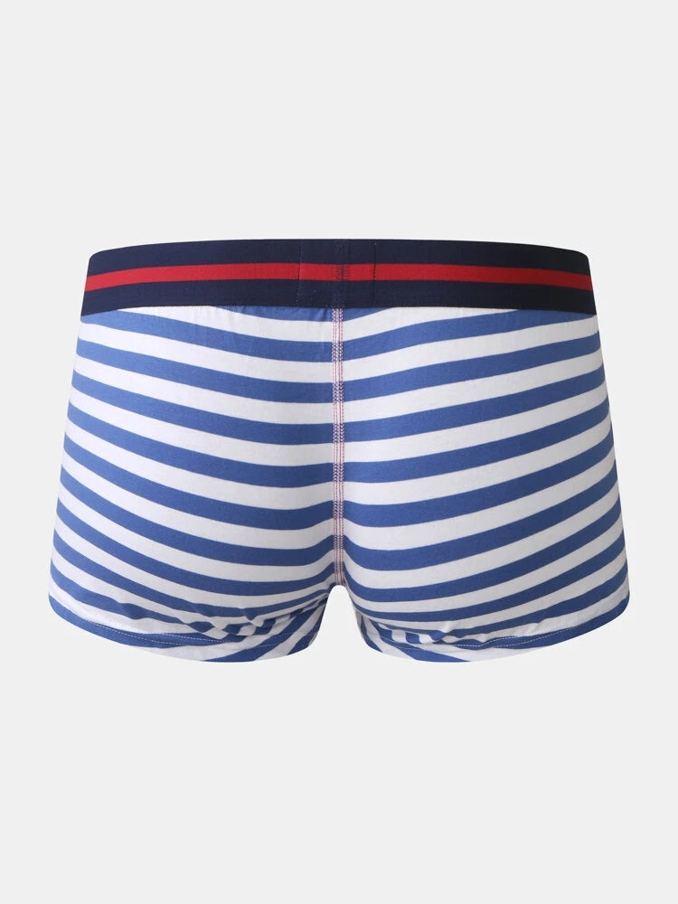 Men's Striped Casual Loungewear Loose Boxer Briefs