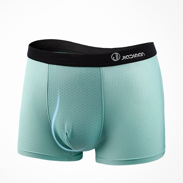 4Pcs Mesh Ice Silk Light Men's Boxer Brief Sets