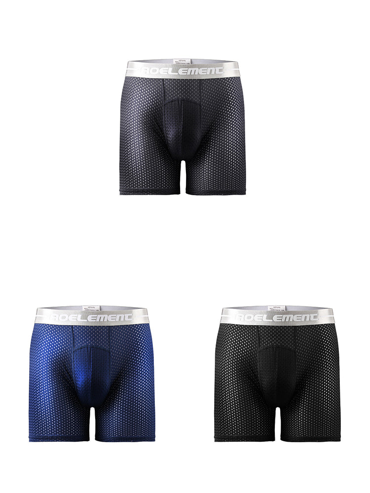3 Pack Men's Ice Silk Breathable Boxers Briefs