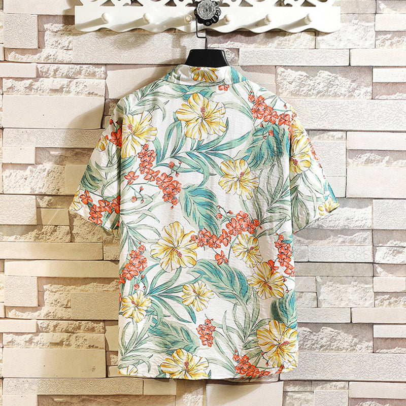Men's Hawaii Casual Printed Summer Tropical Shirts Suits