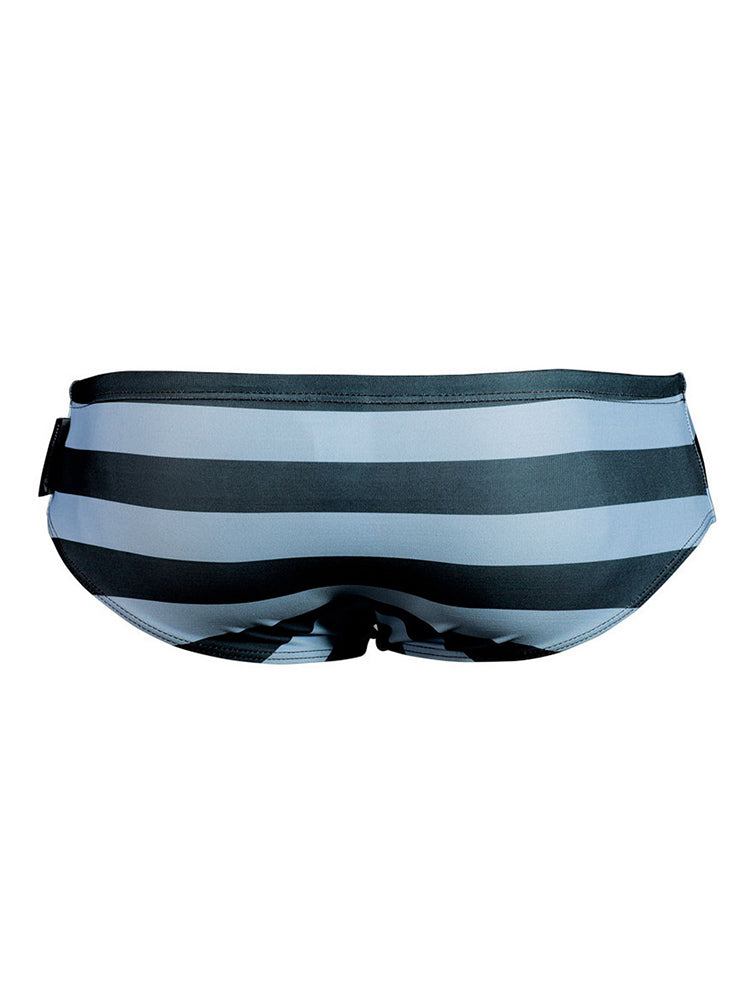 Mens Surfing Striped Swimming Briefs