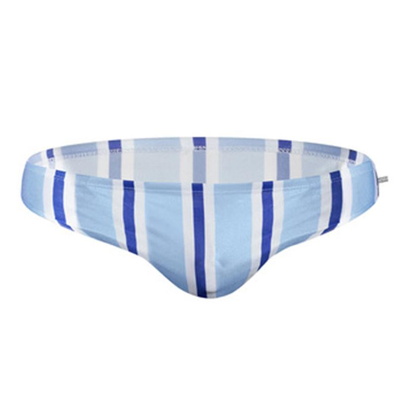 Men Casual Stripe Quick Drying Swim Briefs