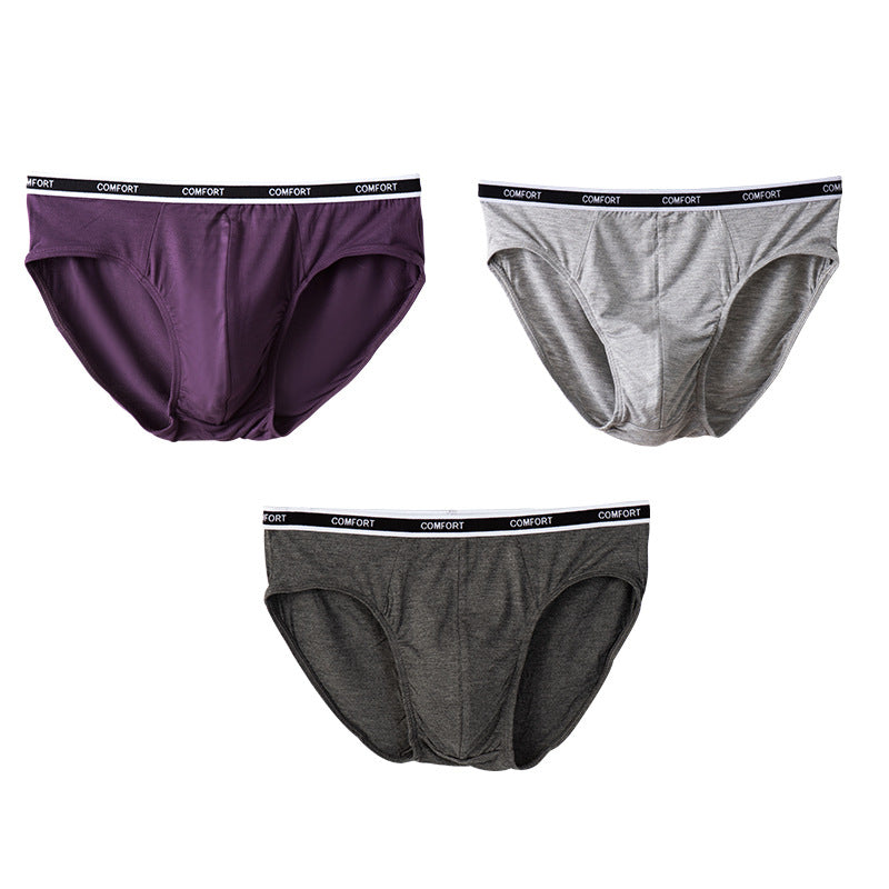 3 Pcs Modal Soft Breathable Solid Men's Briefs Set