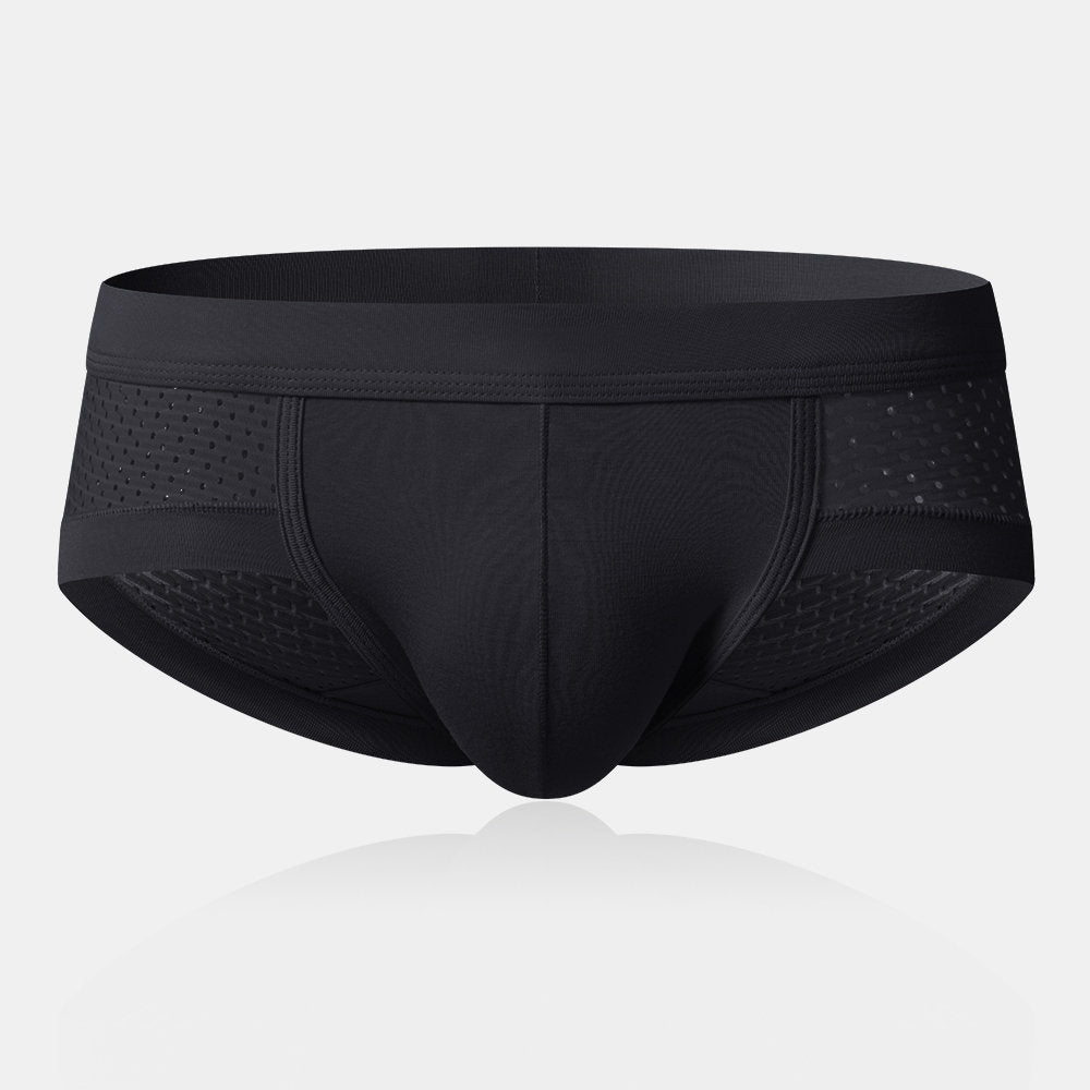 Mesh Modal Stitching Breathable Solid Color Briefs