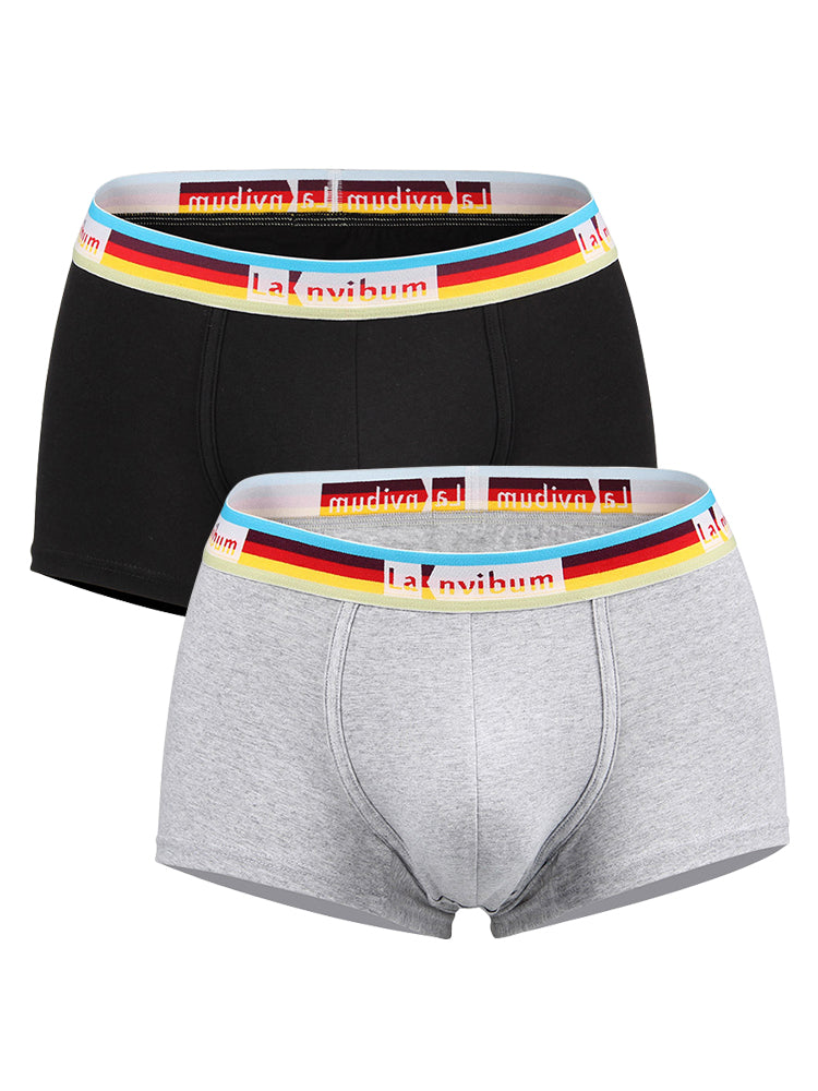 Men's Rainbow Waistband Big Pouch Trunks