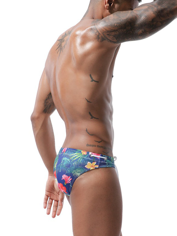 Mens Bulge Pouch Surfing Printed Bohemian Swim Briefs