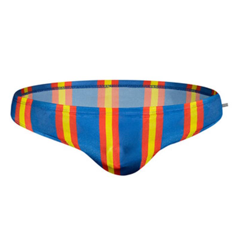 Men Casual Stripe Quick Drying Swim Briefs