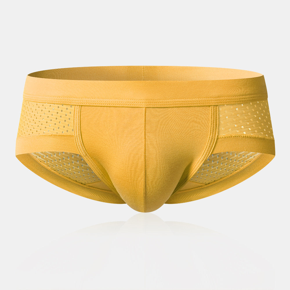 Mesh Modal Stitching Breathable Solid Color Briefs