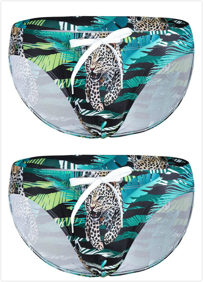 Mens Bulge Pouch Surfing Printed Bohemian Swim Briefs