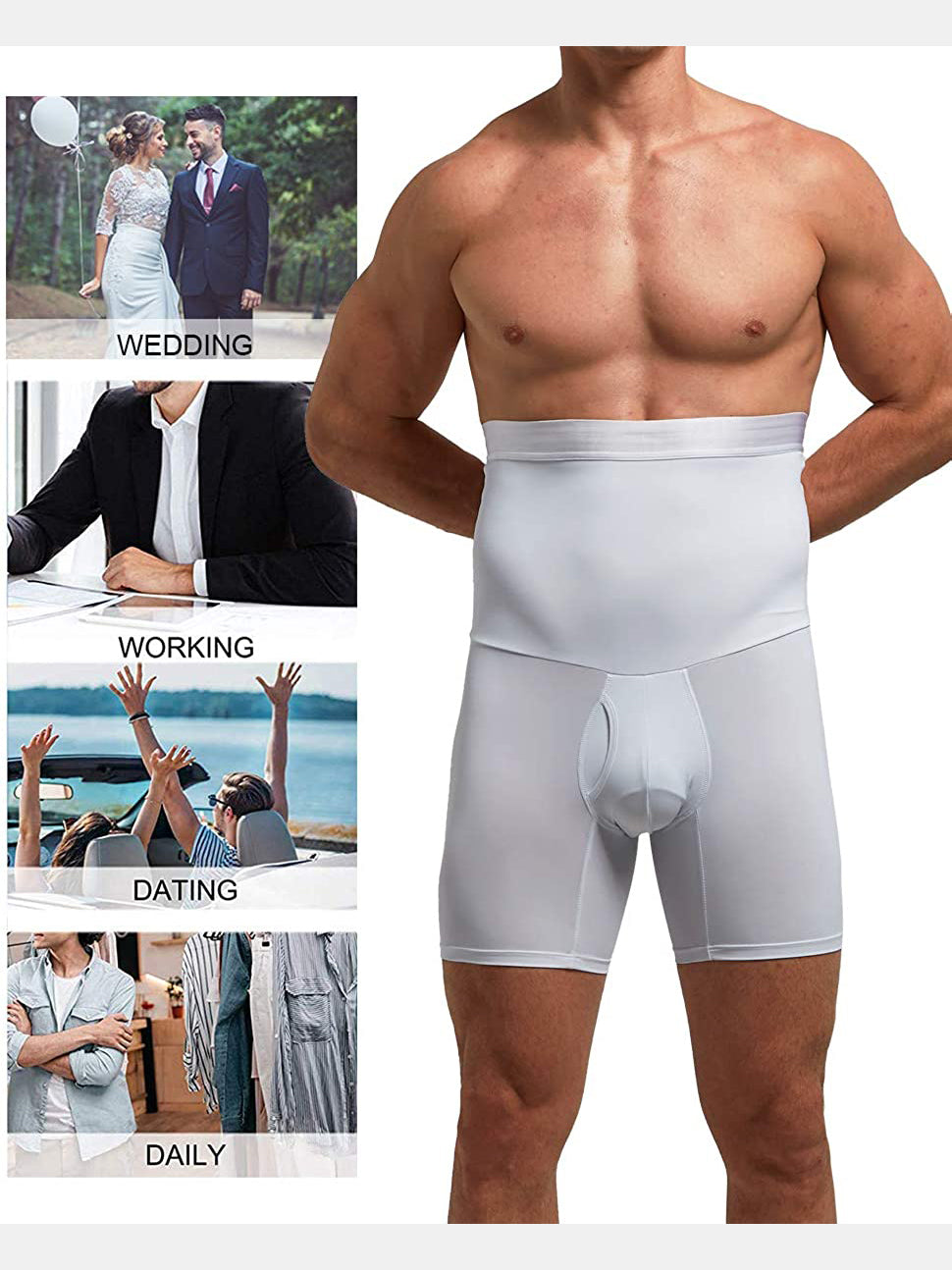 Mens Separated Pouch Butt Lift Shapewear Boxers