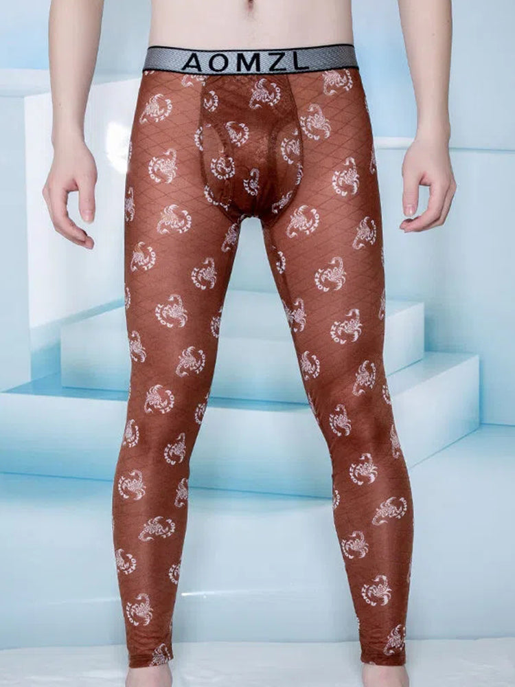 Men’s Ultra-thin Ice Silk Long Johns Sexy Pants