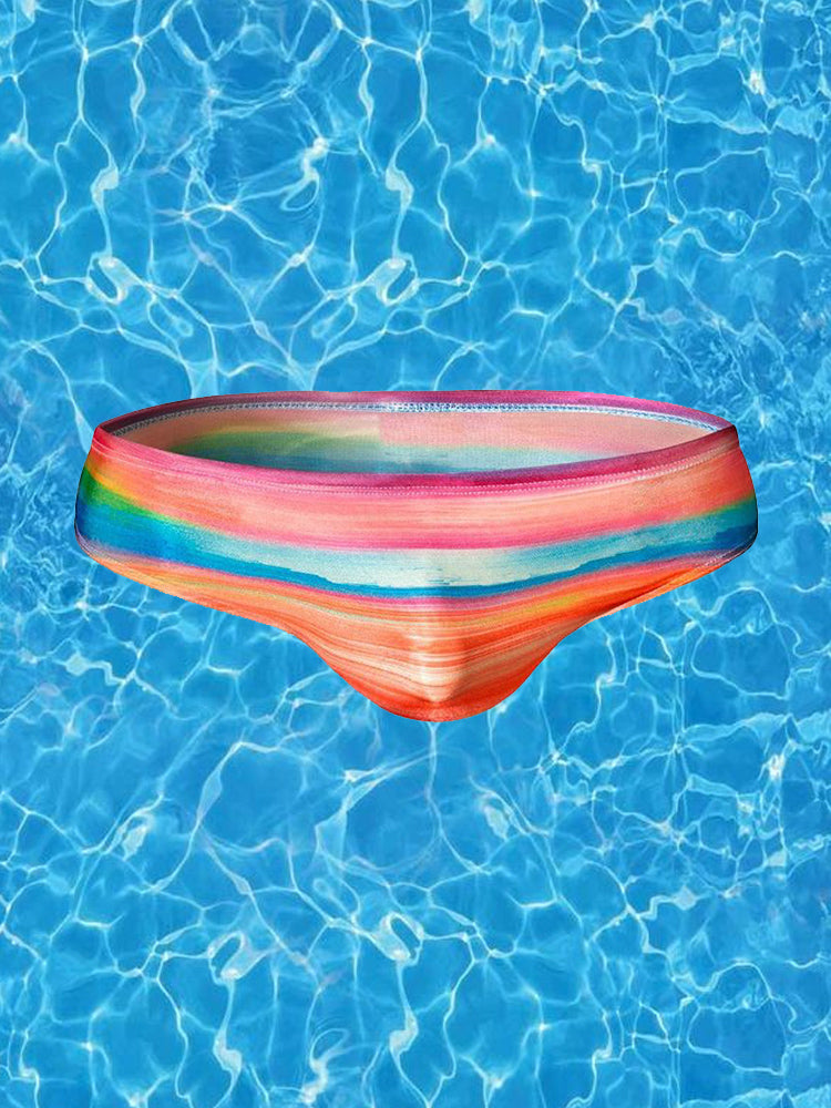 Mens Swimwear Printed Summer Swim Briefs