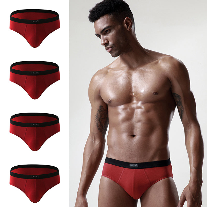 4 Pack Cotton Support U Convex Pouch Briefs