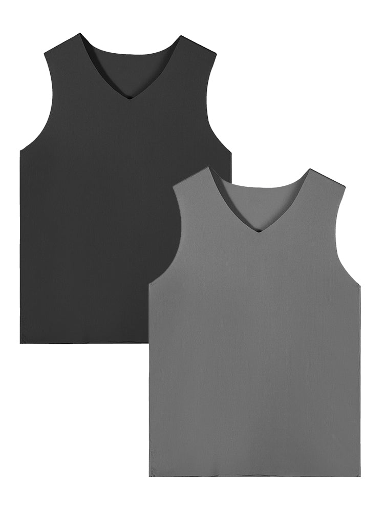 2 Pack Men’s Ice Silk Seamless Quick-dry Tanks