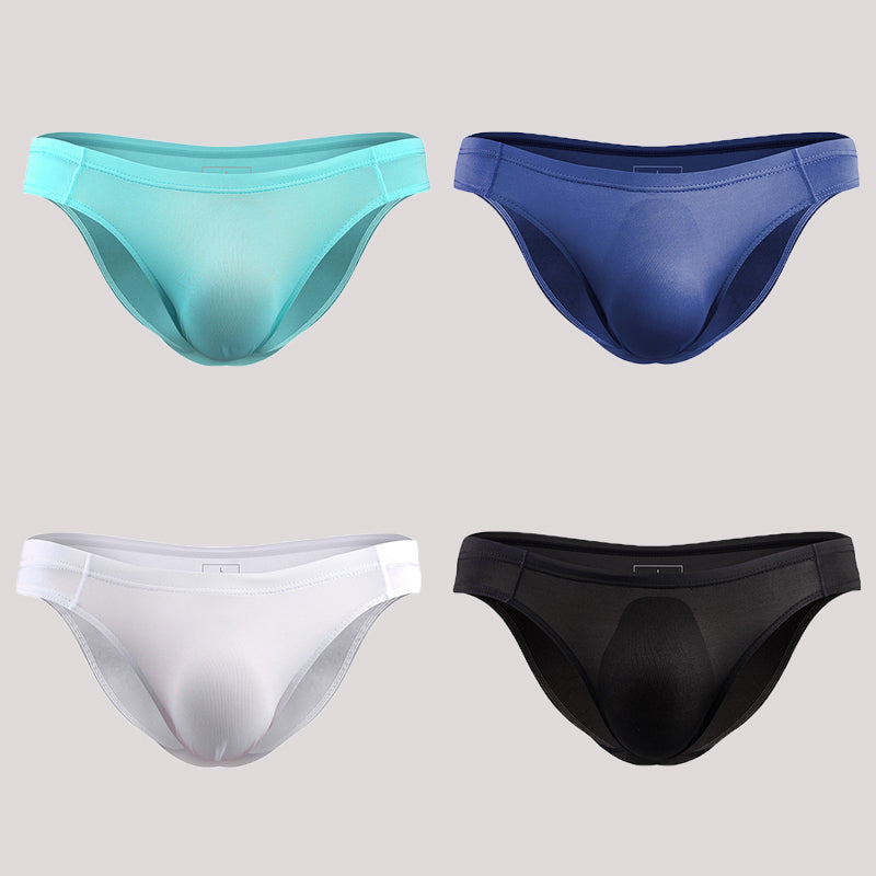 4 Pack Men's Support Pouch Traceless Ice Silk Underwear