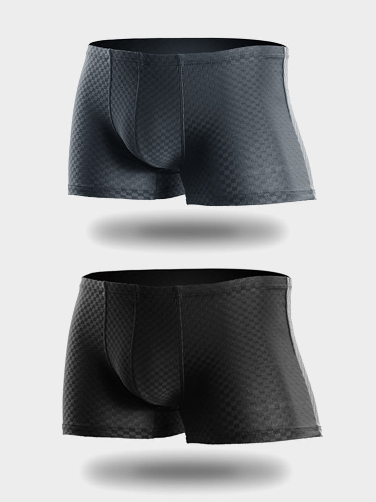 2 Pack Breathable Grid Ice Silk Men's Underwear
