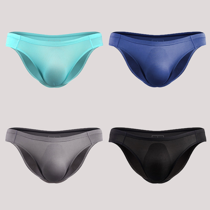 4 Pack Men's Support Pouch Traceless Ice Silk Underwear