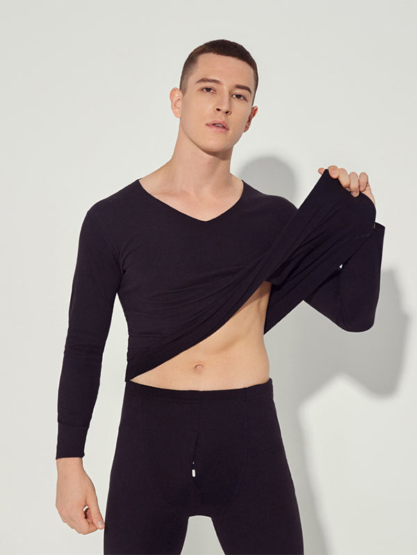 Fleece Lined Warm Men's Thermal Underwear Set