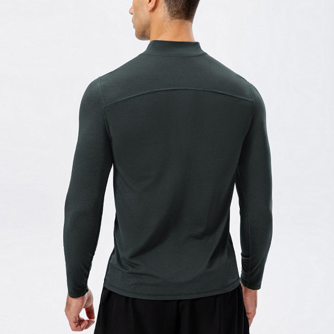 Men's Active Slim-fit Quarter Zip Long Sleeve Outdoor Athletic Performance Pullover