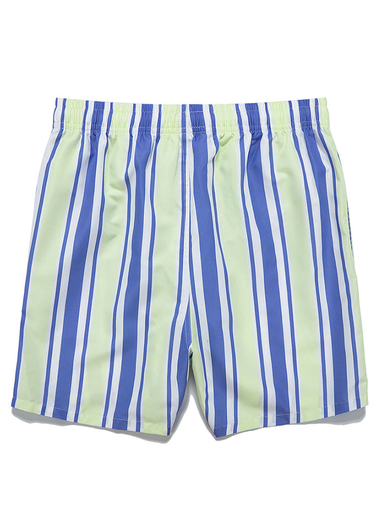 Men's Drawstring Leisure Striped Swim Shorts