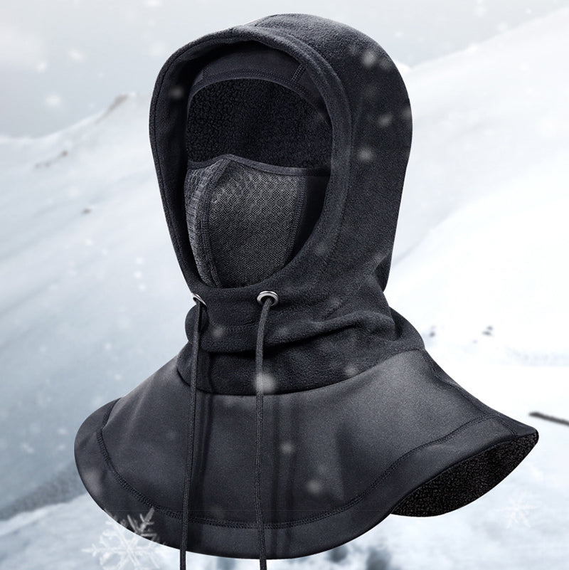 Men's Winter Windproof Fleece Mask Motorcycle Thermal Cap