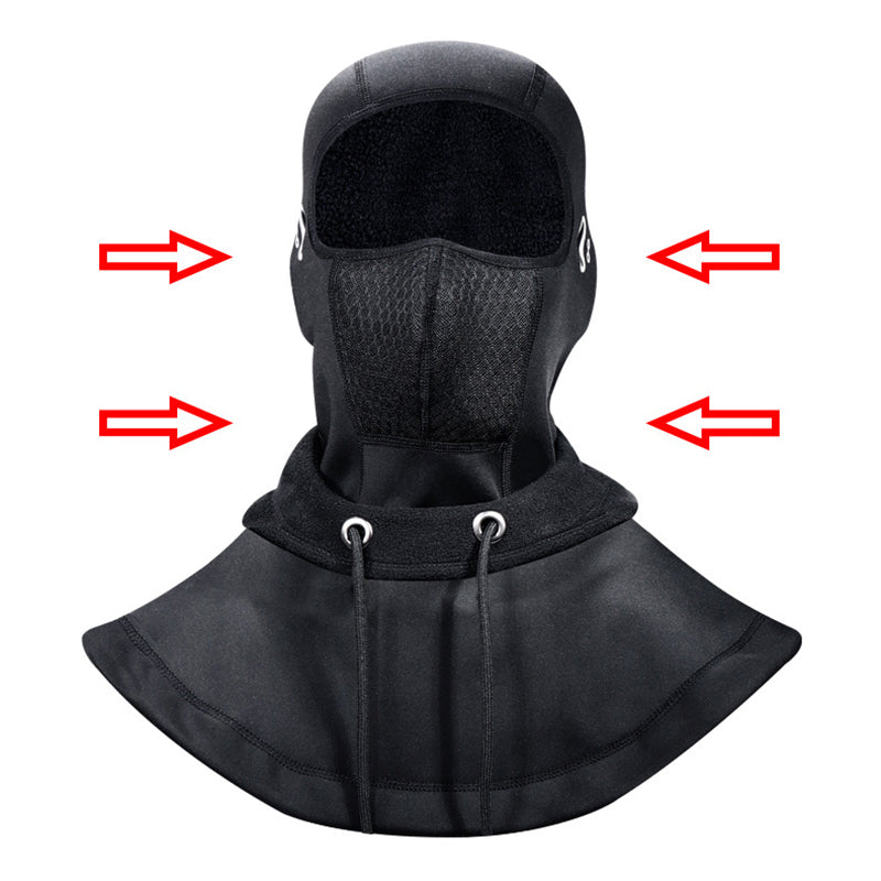 Men's Winter Windproof Fleece Mask Motorcycle Thermal Cap