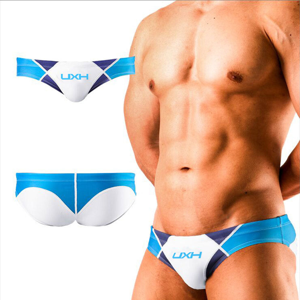 Men's Contrast Color Retro Mesh Bikini Briefs