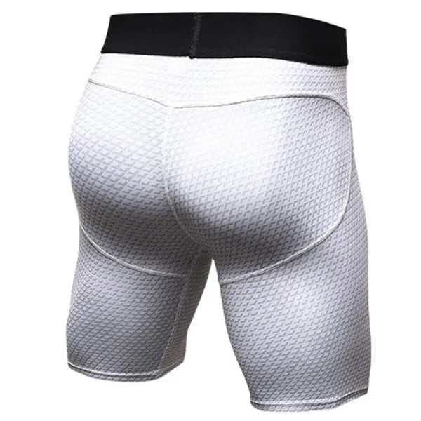 Mens 3D Printed Elastic Quick Dry Fitness Sport Shorts