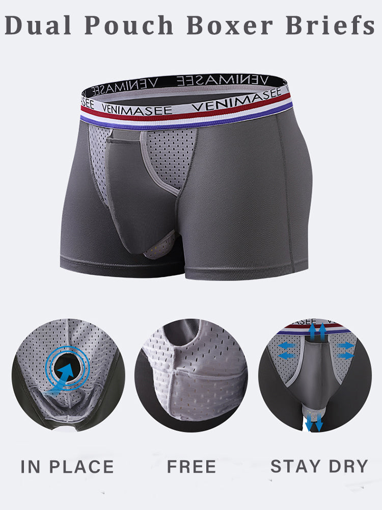 Men's 3 Pack Ball Dual Support Pouch Boxer Briefs