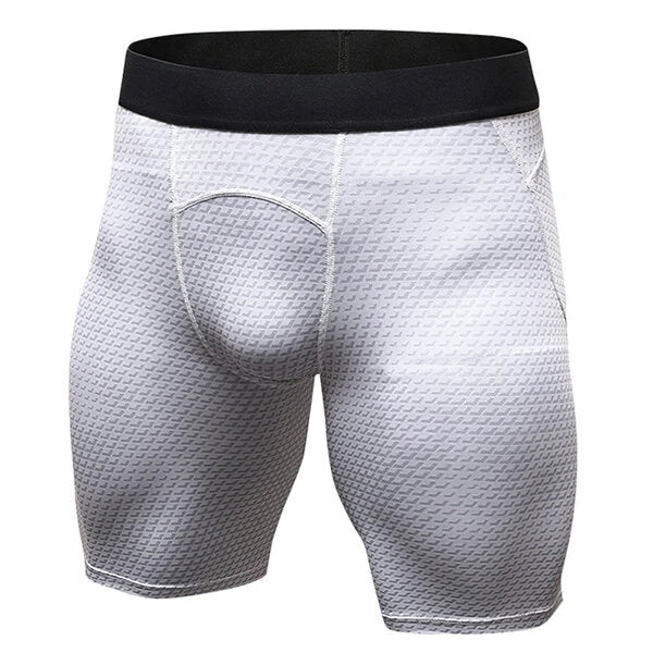 Mens 3D Printed Elastic Quick Dry Fitness Sport Shorts