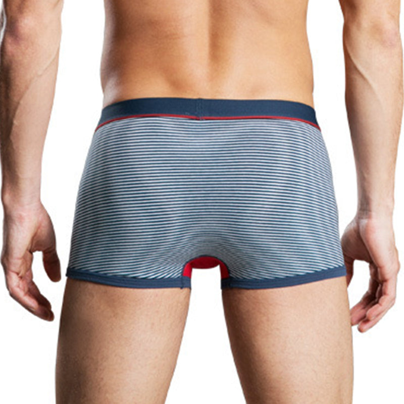 Men's Striped Cotton Sports Boxer Briefs