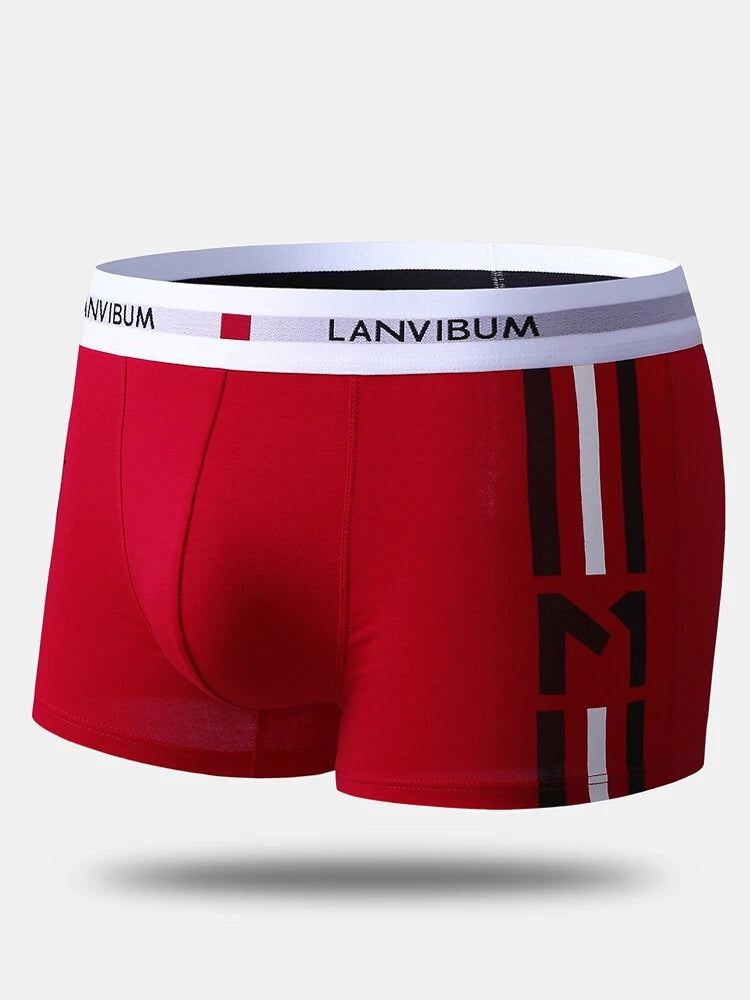 3 Pack Low Rise Printed Support Men's Boxer Briefs