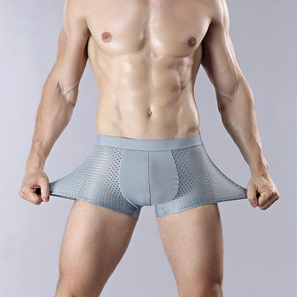4Pcs Mesh Breathable Ice Silk Underwear Boxer